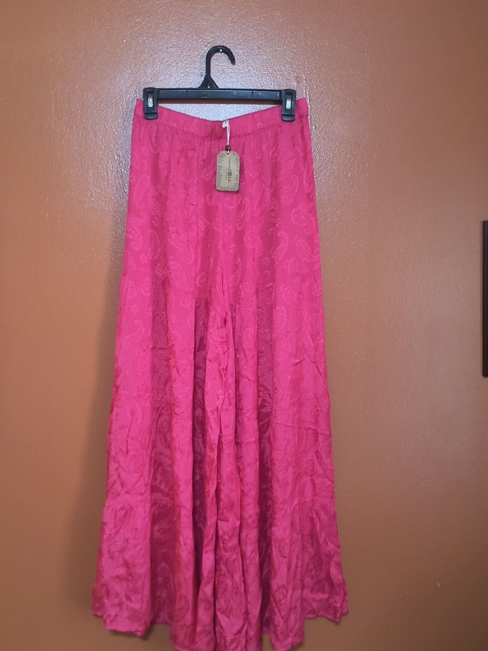 NATURAL LIFE Redish Paisley Wide Leg Pants
